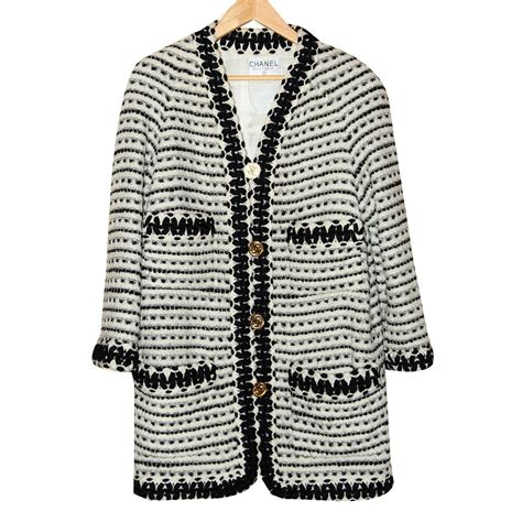 chanel black wool coat|chanel tweed jacket 2022.